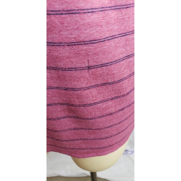 Marine Layer Henley Shirt Large Rhubarb Striped Double Knit Dad Nerd Preppy - Picture 7 of 7